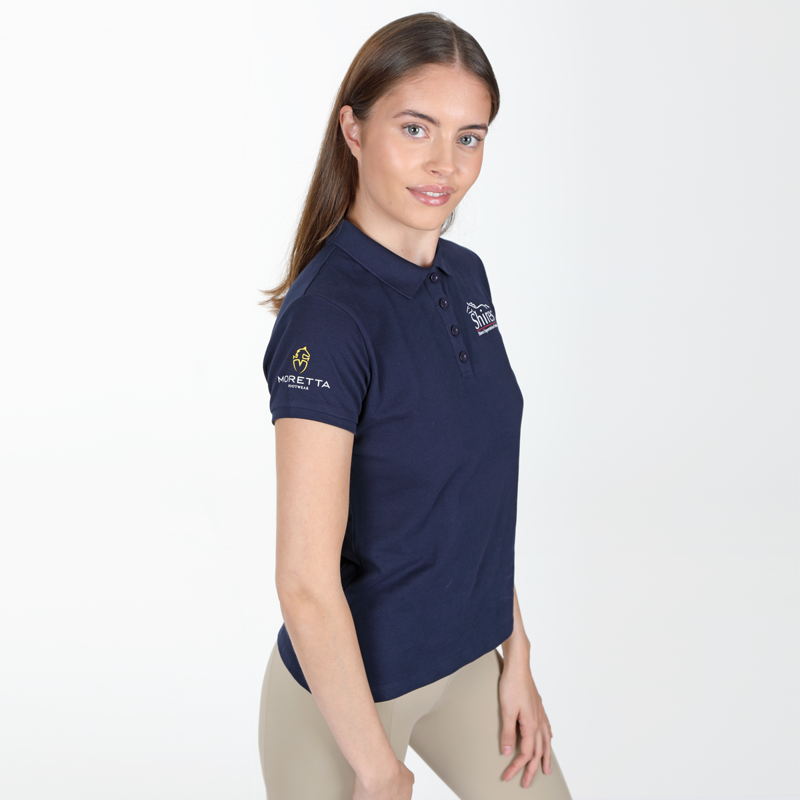 Aubrion Branded Polo Shirt - Ladies - Navy-5